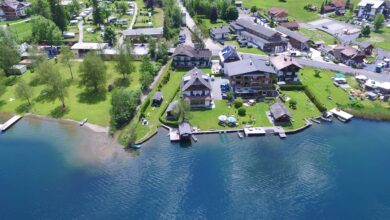 Die Pension Seeheim am Weissensee aus der Luft gesehen!